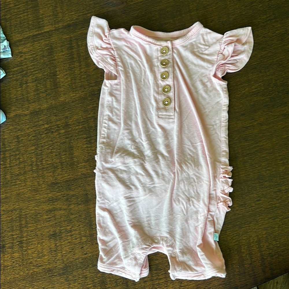 Pink Ruffled Baby Romper